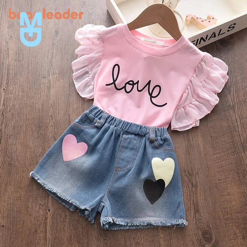 

New Bear Leader Kids Clothing Sets Summer Girls Casual Suits Top and Pants 2Pcs Fashion Kids Outfits Girl Clothing Suits 3 7Y
