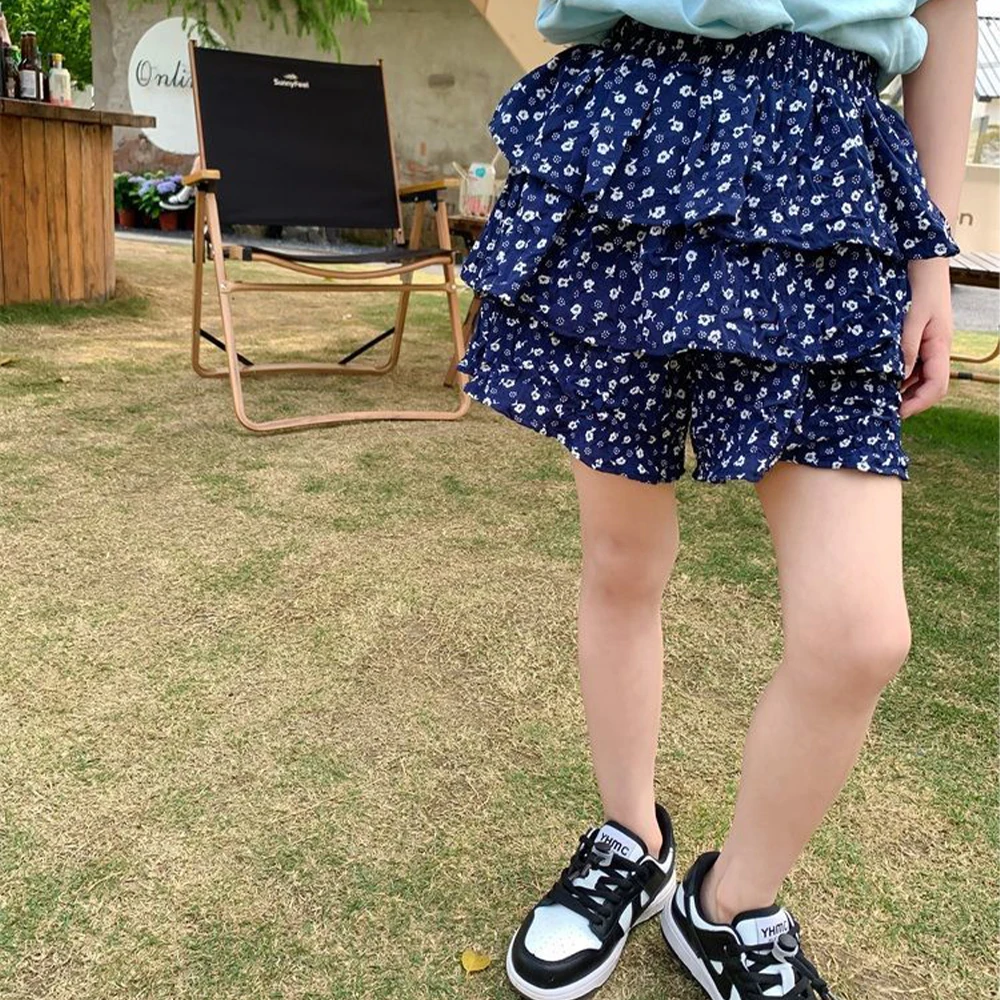 

Menoea Girls Skirt Lace Fluffy Cake Culottes Shorts Summer New Children Clothing Toddler Kids Cute Fashion Floral Short Pants