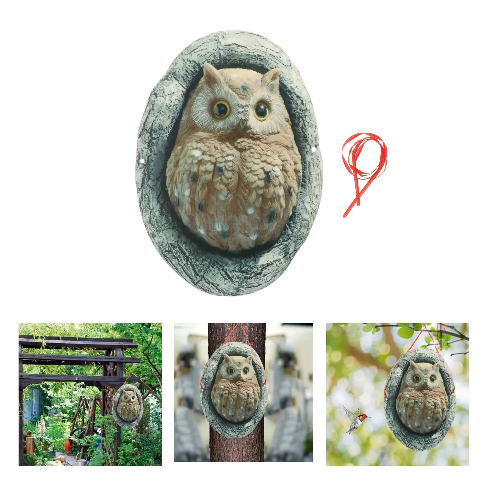 

Funny owl ornaments Garden statues Hanging figurines decorations Outdoor garden