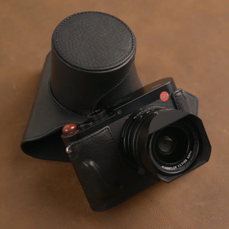 Handmade Genuine Leather Camera Case Waterproof Bag Skin For Leica Q2  Open Battery Design