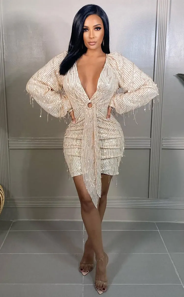 

Spring And Autumn Women's Dress Sexy Hot Girl New High End Long Sleeve Dress Temperament Medium Length Dresses Female Clothes