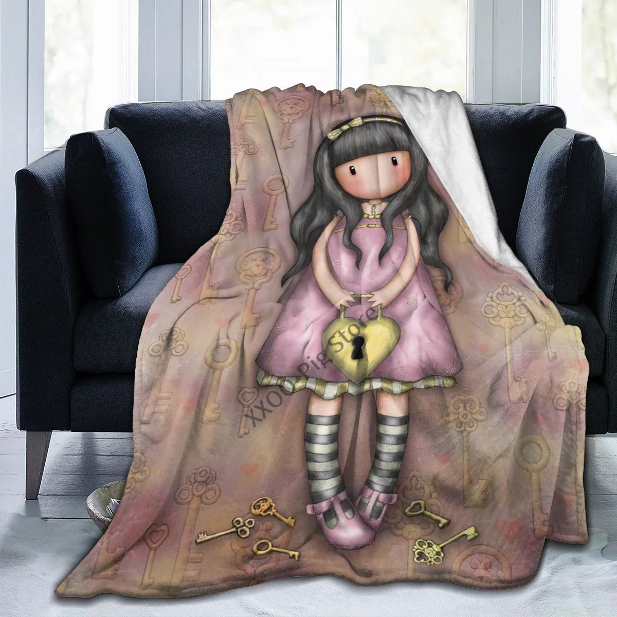 

Coque Art Cartoon Santoro Gorjuss Throw Blanket Fuzzy Warm Throws for Winter Bedding 3D Printing Soft Micro Fleece Blanket GUN-6