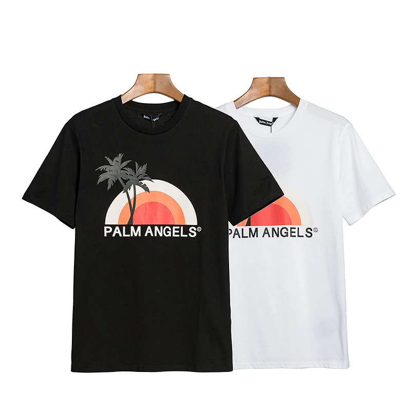 

Palm Angels 21SS Letter Patterns Logo PA T Shirt Men and Women Unisex Lovers Fashion Cotton Short Sleeve T-shirt Boyfriend Gift