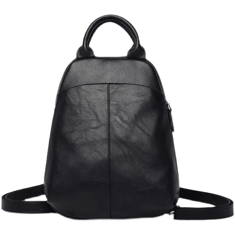 Women's Backpack Splicing Contrast Color Head Leather Backpack Large Capacity Women Brand Bag 2022 Fashion Trend Shell Schoolbag