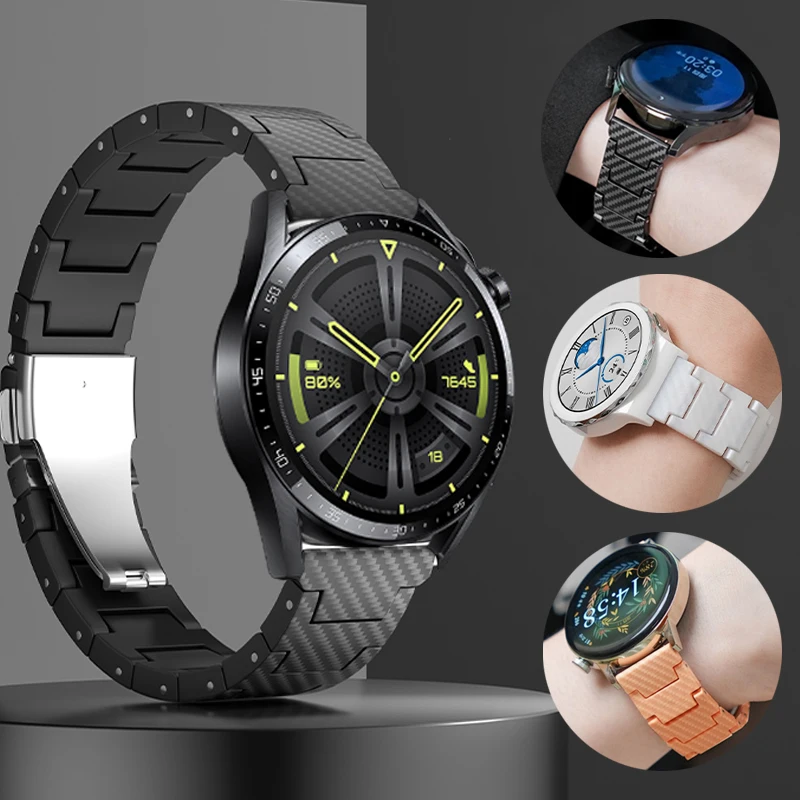 

Carbon Fiber Strap For Samsung Galaxy 5/4/4 classic/46mm/42mm/5pro/Active 2 20mm 22mm Bracelet huawei watch gt 3/2/2e/pro/Runner
