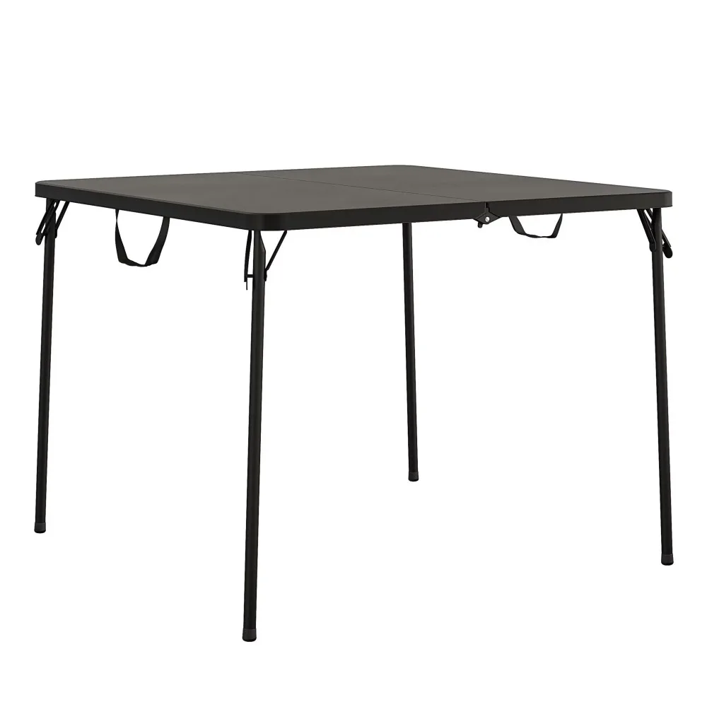 

38.5" Folding Table Fold-in-Half Card Table w/ Handle, Gray