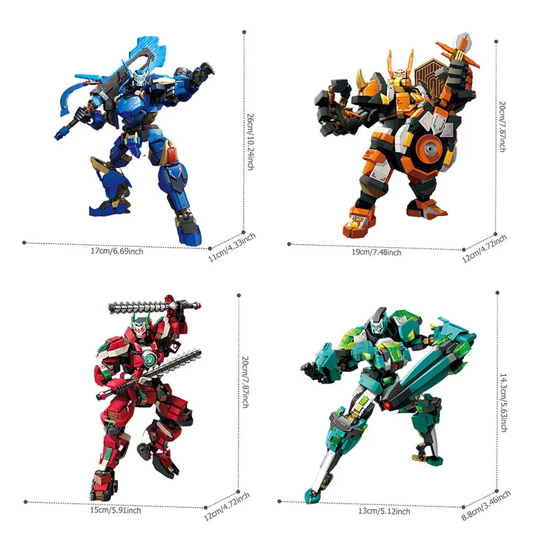 SEMBO Mecha в китайском стиле сборные строительные блоки крутая модель робота кирпичи
