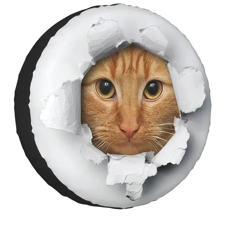 Забавный чехол для запасного колеса Tabby Cat подходит Jeep Honda Kitten SUV RV 4WD защитные