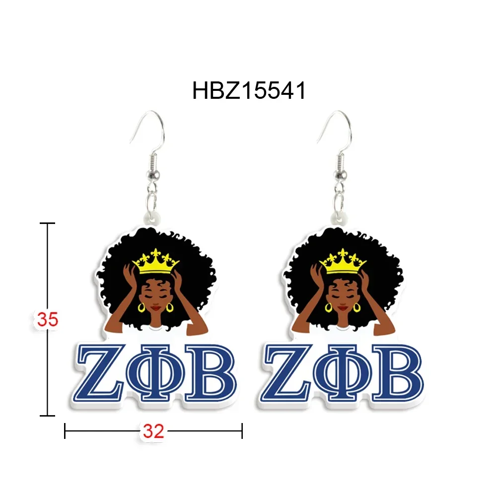 Женские серьги-капли Sorority ZFB Zeta Phi Beta акриловые милые разноцветные модные