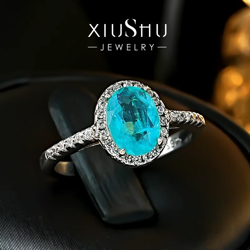 Новое эллиптическое кольцо из серебра 925 пробы с уникальным и универсальным