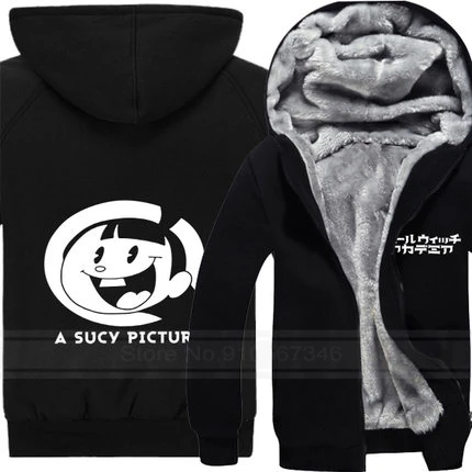 

Mens women Casual Little Witch Academia coat Zip up Thick Winter Super Warm Cotton Sweatshirts Hoodies