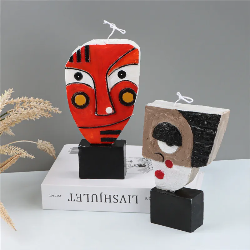 

Artistic Face Silicone Mold Gypsum form DIY Handmade Aromatherapy Candle Ornaments Handicrafts Soap Mold Hand Gift Making