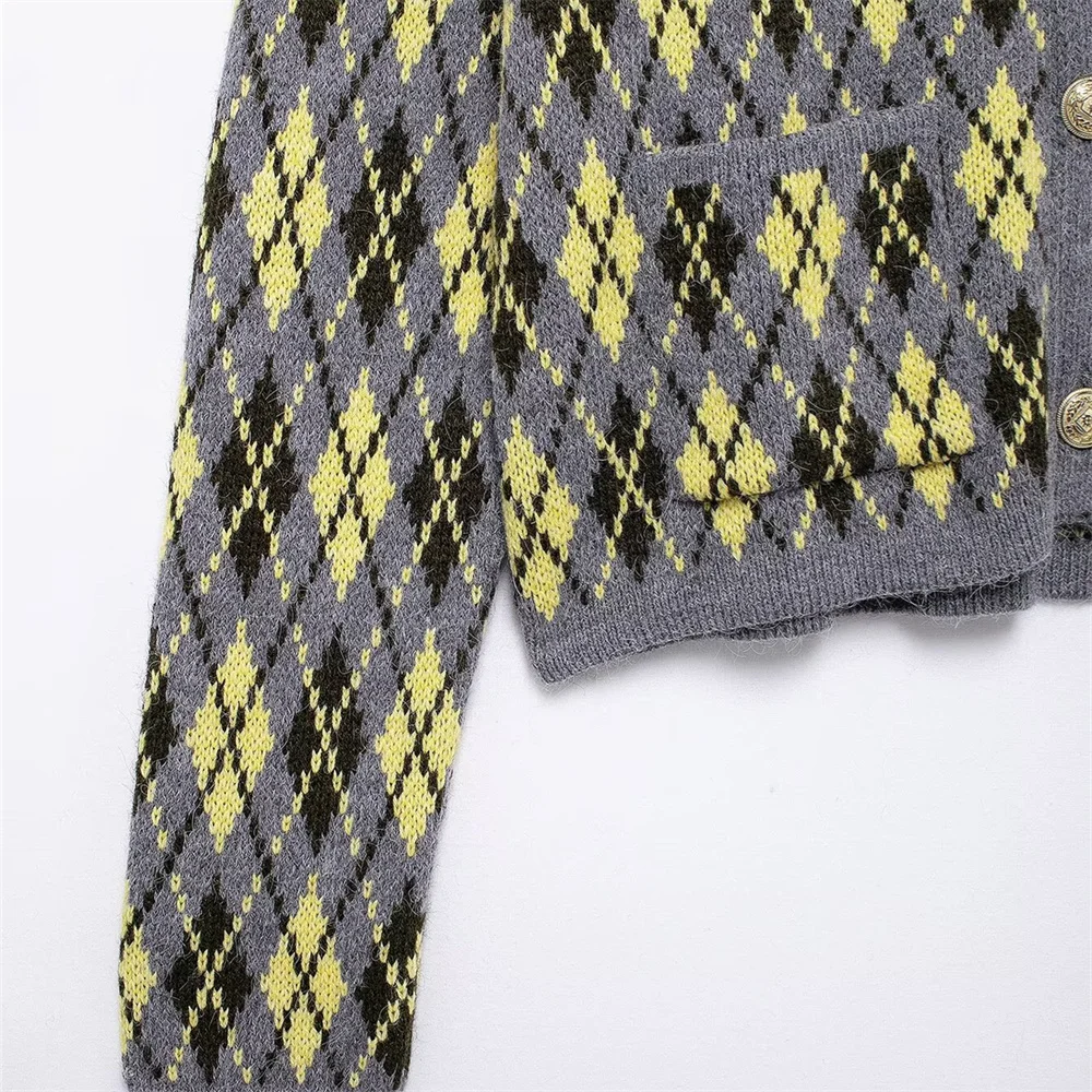 PB &amp ZA женский облегающий однобортный кардиган с круглым вырезом осенне-зимний