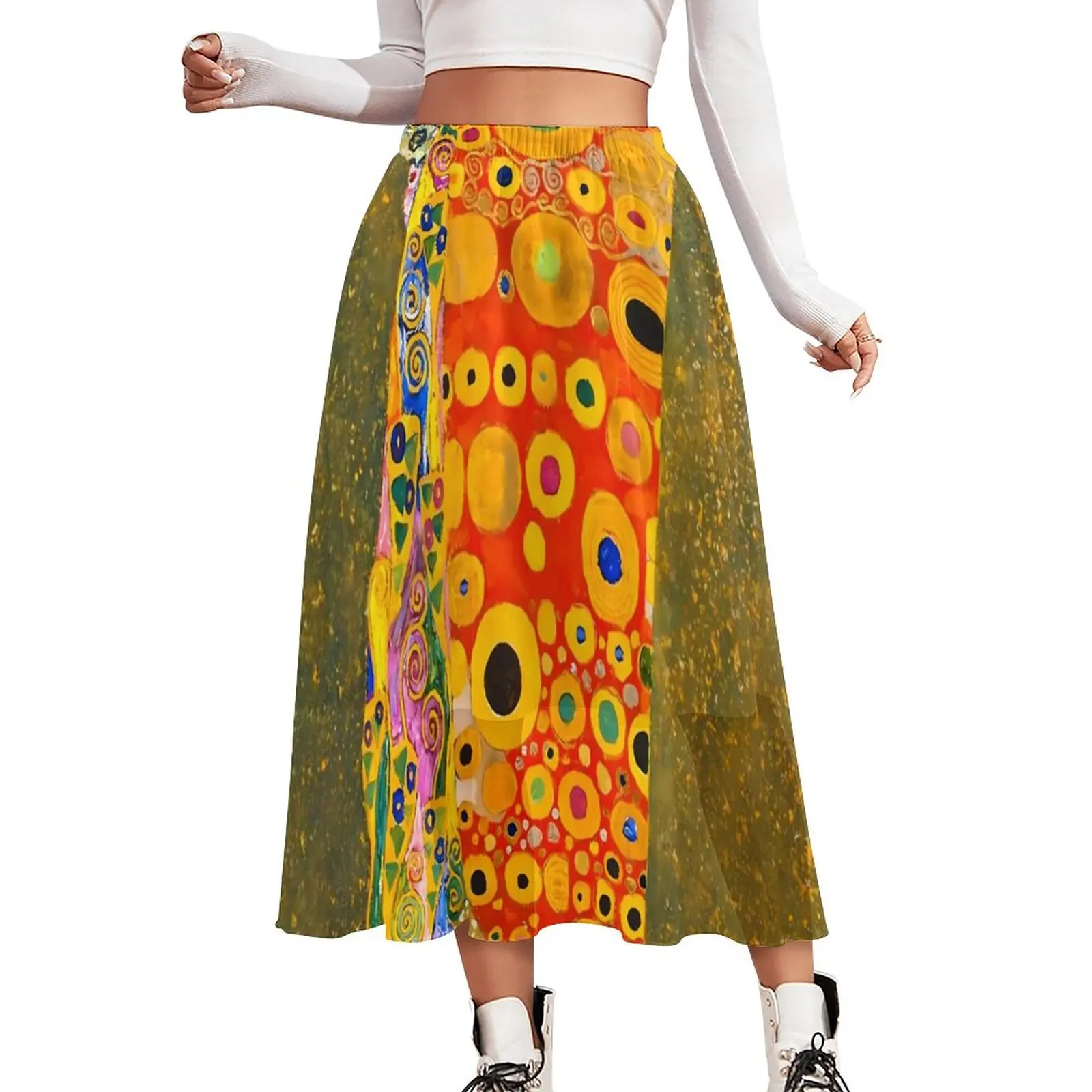 

Юбка Gustav Klimt Hope, уличная мода с абстрактным рисунком, повседневные юбки, милая трапециевидная юбка, женские юбки оверсайз с графическим прин...
