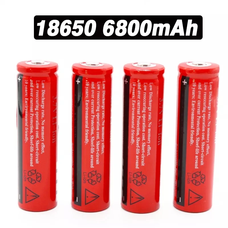 

3.7V 18650 6800mAh rechargeable lithium ion battery for LED flashlight, electric toy, digital equipment, opera microphone