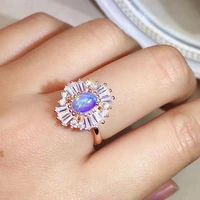 dazzling opal ring for party 5mm7mm 100 natural opal silver ring 925 silver sterling opal jewelry