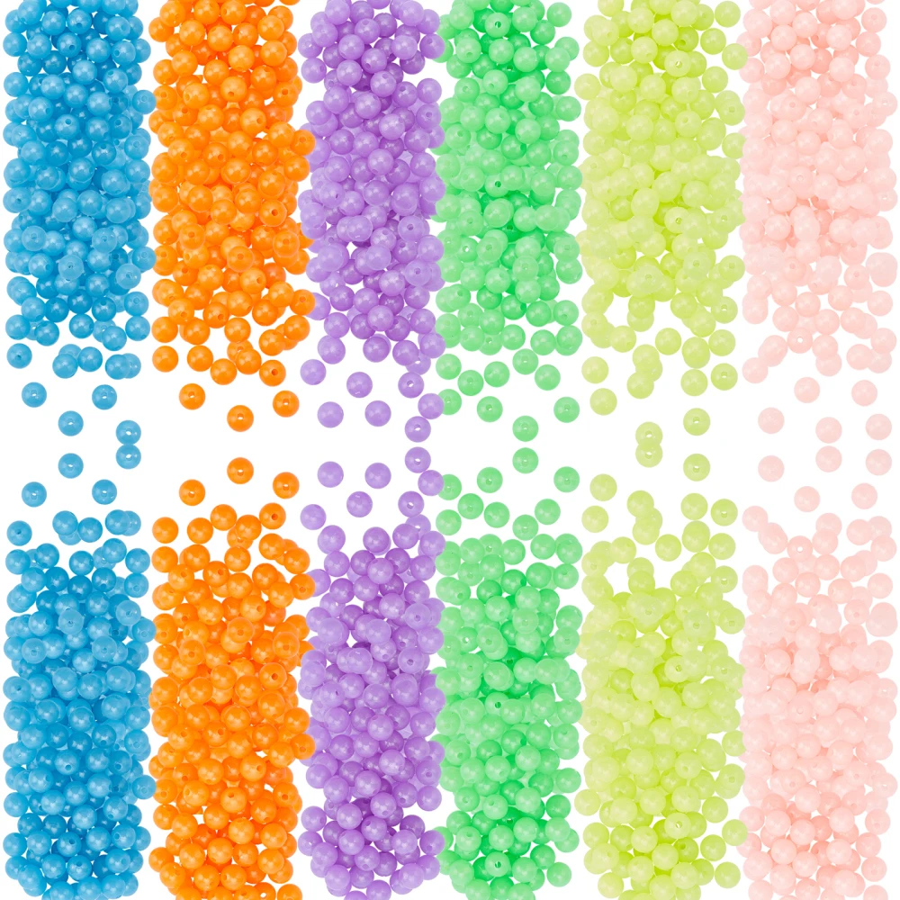 

420pcs Luminous Acrylic Beads 8mm Glowing Smooth Loose Beads for DIY Jewely Christmas Bracelet Necklace Earrings Jewelry Making