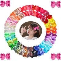 1pieces 5inch 30colors hair bows alligator clips grosgrain ribbon big bows clips for girls toddlers kids children in pairs