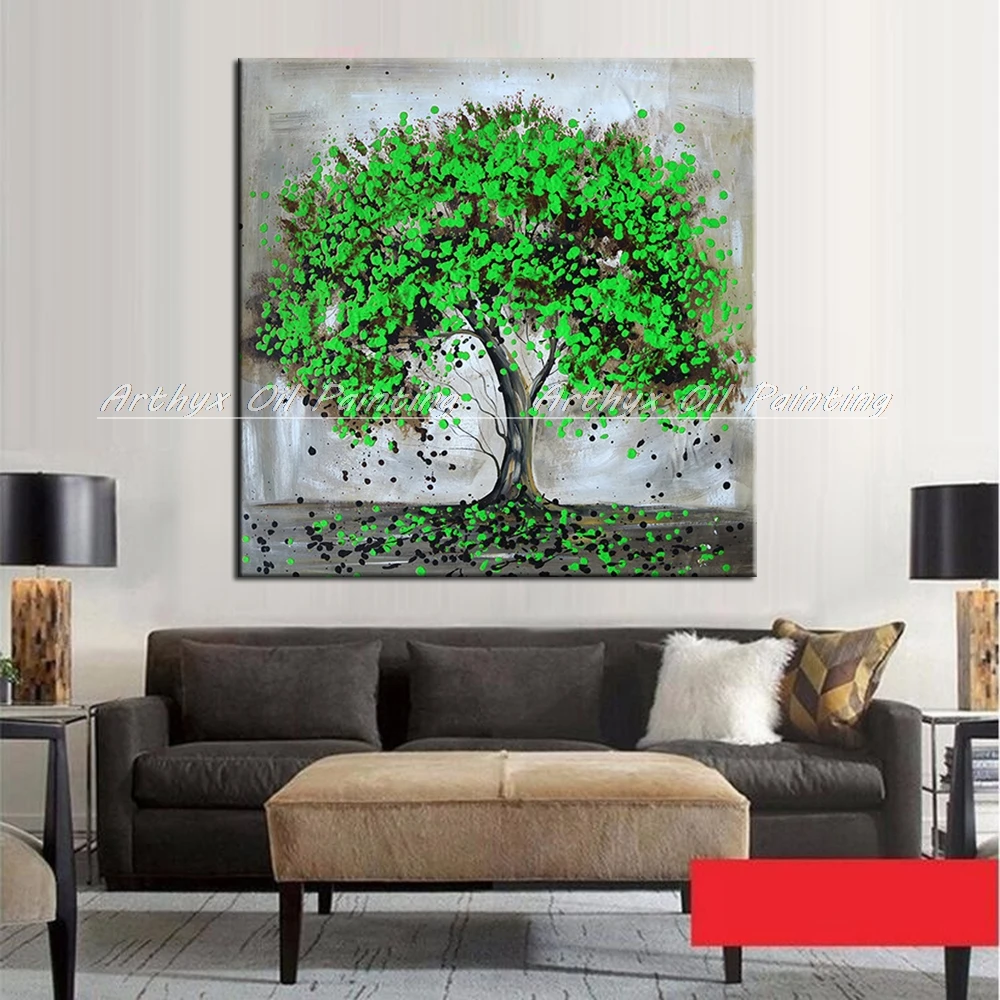 Arthyx ручная роспись Дерево Floe Raja Картины маслом на холсте Современные абстрактные