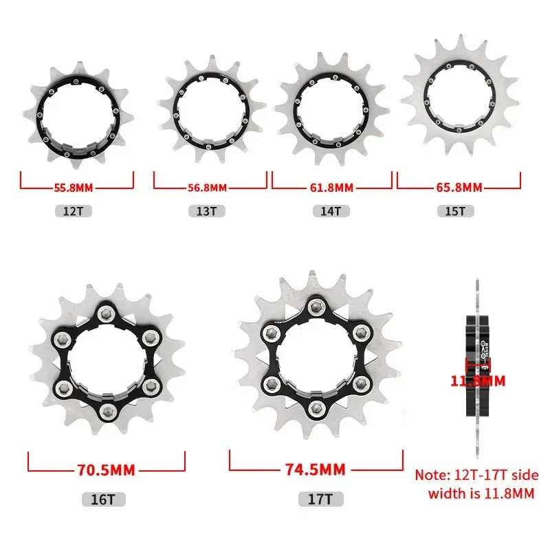 MUQZI MTB однодисковая кассета Cog 12T 13T 14T 15T 16T 17T велосипедная звездочка горного