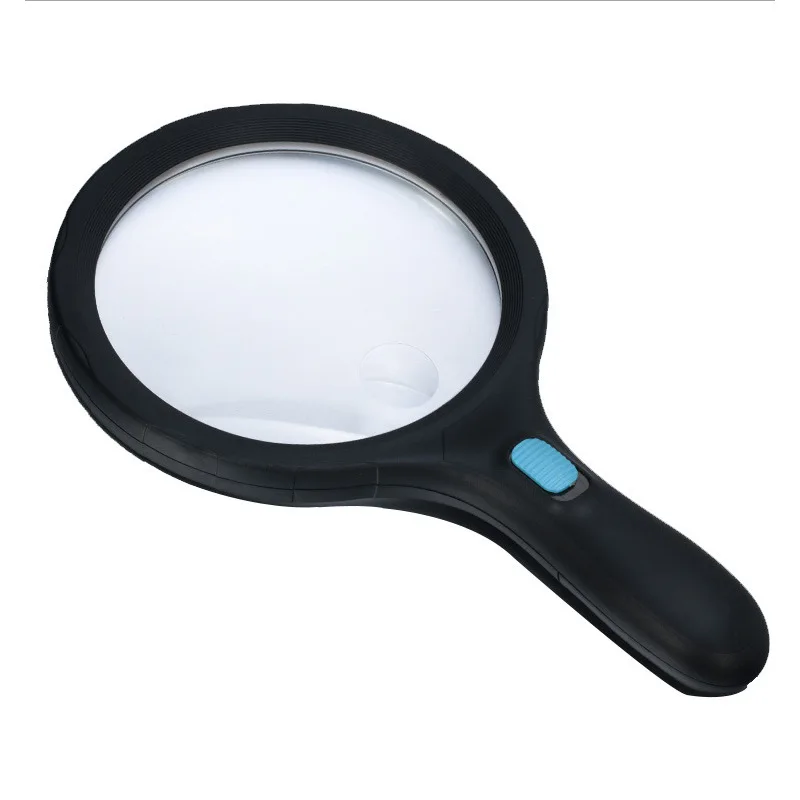 

138Mm Large Mirror Hand-Held with 12 Led Lights Non-Slip Handle Magnifying Mirror Reading High-Definition Magnifying Glass