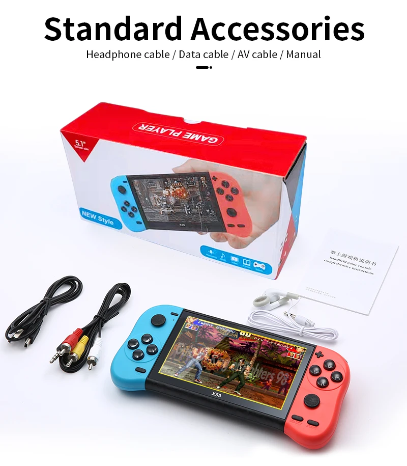 Хит продаж 2022 X50 64-битные игры с HD-экраном 5 1 дюйма поддержка нескольких