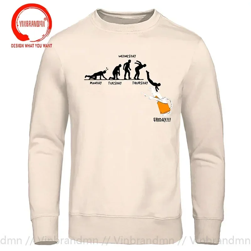 Monday Friday Beer Lover забавные толстовки с принтом мужские модные в стиле Харадзюку