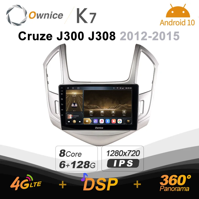 

Автомобильный радиоприемник Ownice K7 6G + 128G Ownice Android 10,0 для Chevrolet Cruze J300 J308 2012-2015 2din 4G LTE Авторадио 360 SPDIF без DVD