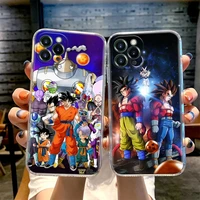 son goku anime phone case for iphone 11 12 13 pro max xr xs x 8 7 se 2020 6 plus cute shockproof clear soft tpu cover dragonball