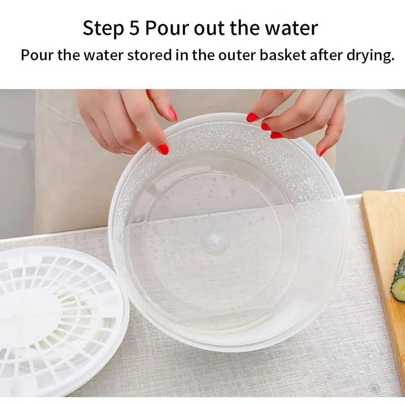 Large Salad Spinner Ręczne sitko do sałatek Odwadniacz warzyw Kosz odsączania owoców Plastikowy ociekacz Miska Gadżet kuchenny