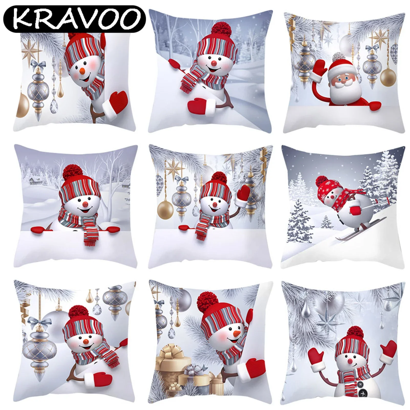 

Новогодняя Рождественская декоративная подушка, искусственный полиэстер, Рождественская наволочка, Санта-Клаус, наволочка, Рождественский чехол