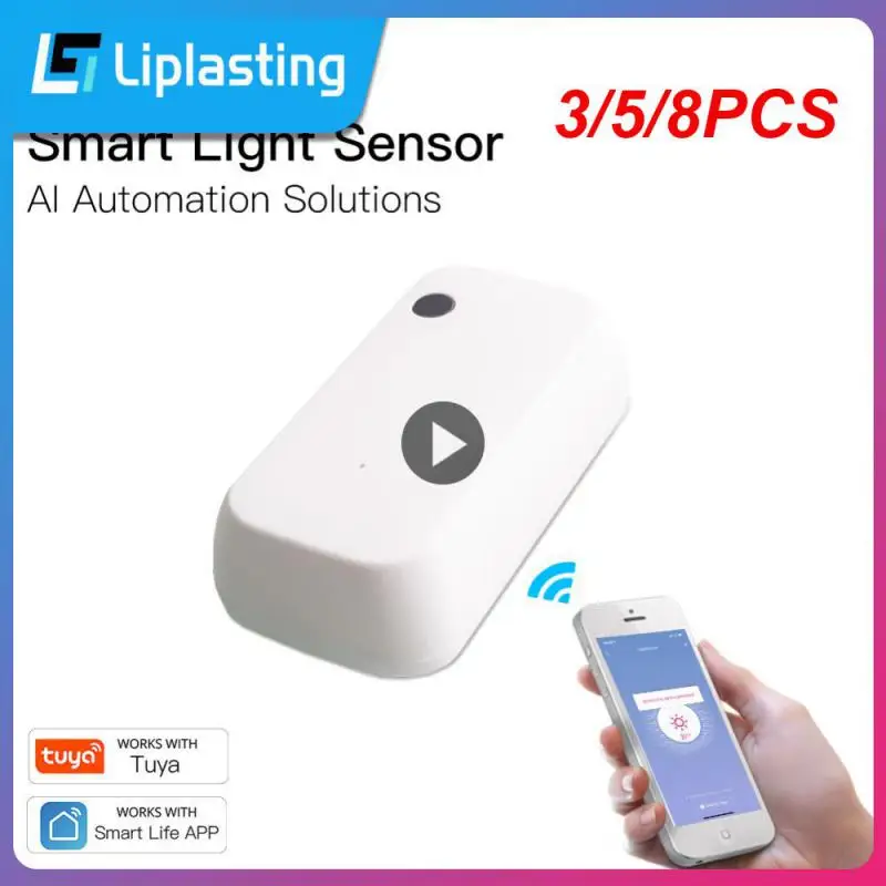 

3/5/8PCS Smart Life Wifi Light Sensor Real-time Light Detector Smart Illuminance Sensor Ai Automation Brightness Detector Tuya