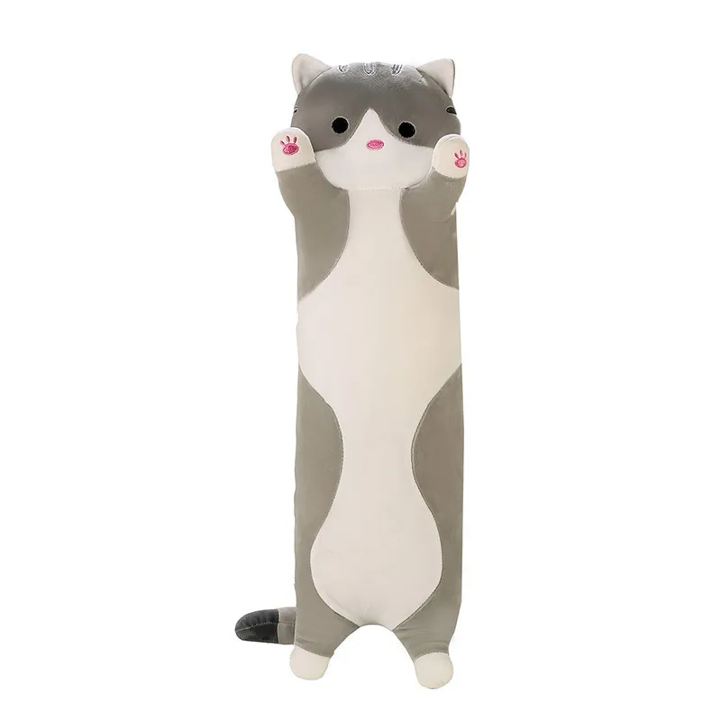 70~120cm Kawaii Long Animals Doll Plush Toy Squishy Grey Pink Brown Cats Unicorn Dinosaur Fox Pig Cute Leg Head Pillow For Kids - купить по