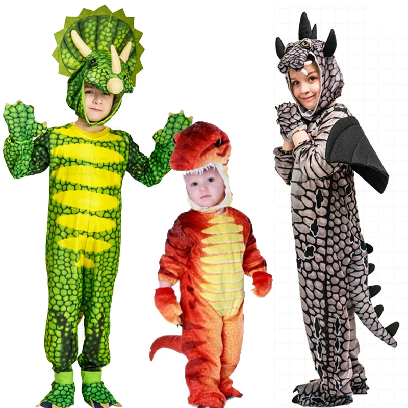 

Новый костюм Юрского периода тираннозавра для детей, косплей, трицератопс и Стегозавр для Хэллоуина, стандартный костюм для кампуса