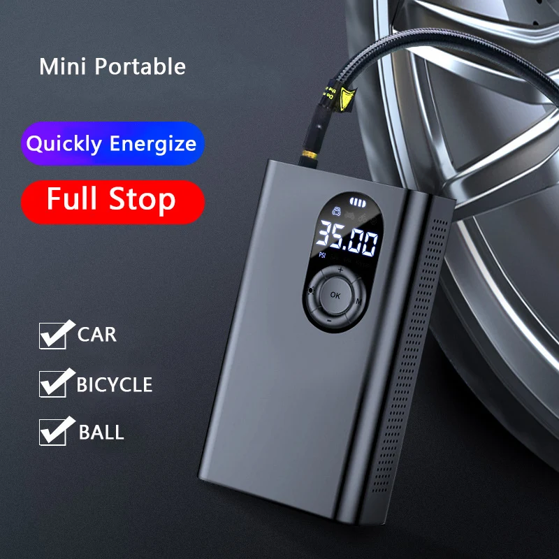 

Car Inflator Pump 32000mAh 150PSI Tire Inflator Car Tyre Pump for Motorcycle Basketball Bicycle Wireless Electric Air Pump