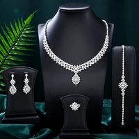 kellybola new luxury gorgeous 4pcs necklace bracelet earrings ring set for women wedding party costume bridal jewelry sets