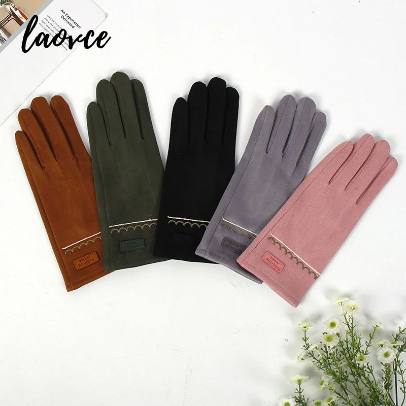 Молодежная Студенческая женская зимняя простая модная велосипедная сохраняющая тепло Женская Толстая варежка с пальцами оптом G236