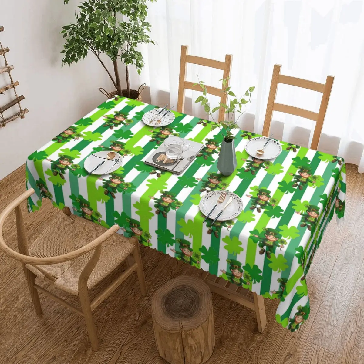 

St Patricks Day Tablecloth Leprechaun Shamrock Rectangular Table Cover Tablecloths Elegant Table Cloth For Decor Home Dining