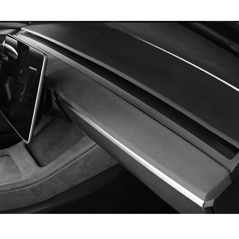 

For Tesla Model 3 DashBoard Wood Trim Cover& Mid-Console Face/Sides Face-lift Decor Panel Sticker Gray China Alcantara