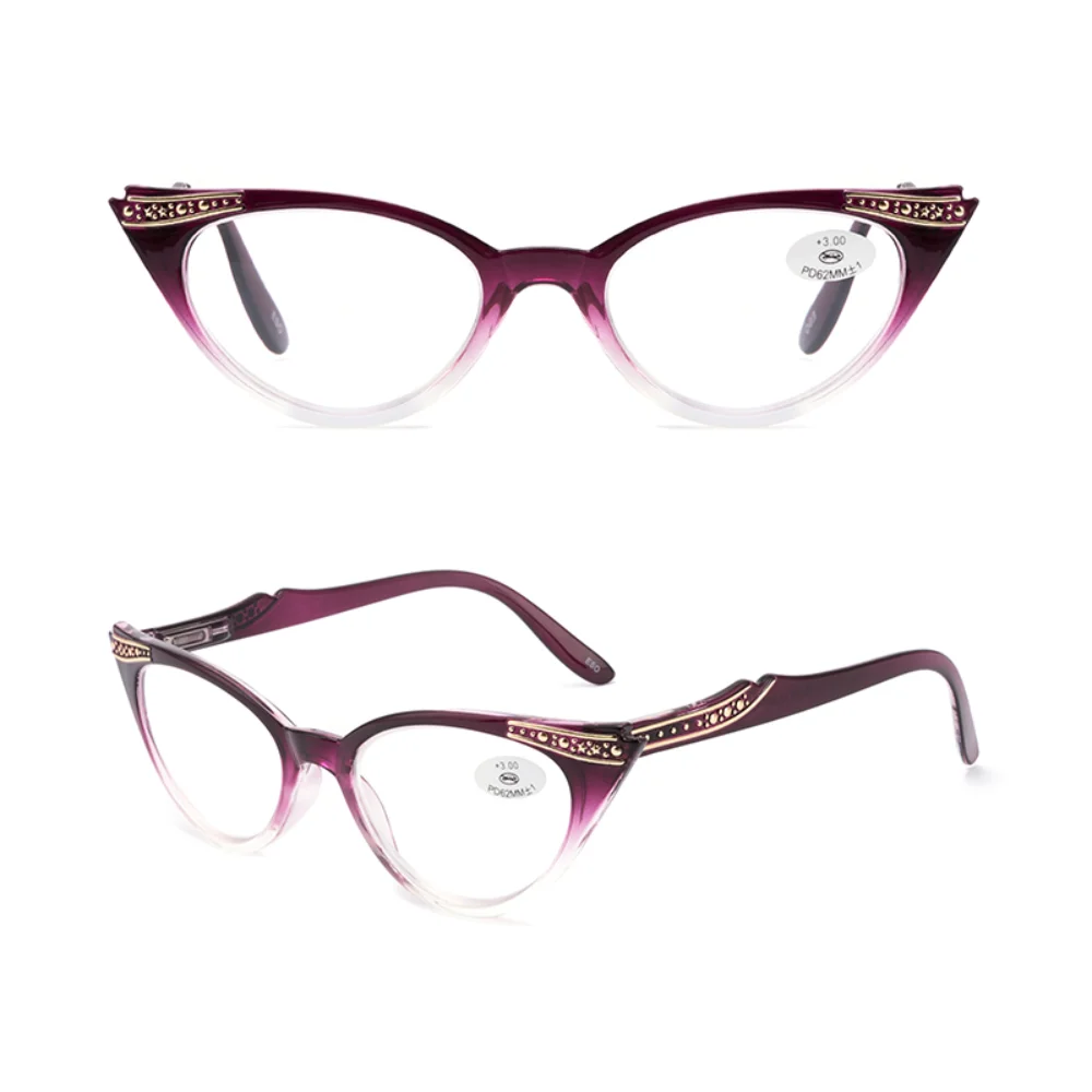 

Fashion Women Reading Glasses Cat Eye, Elegant Reader Eyewear High Quality Ladies Presbyopic Eyeglasses 1.0 1.5 2.0 2.5 3.0 3.5