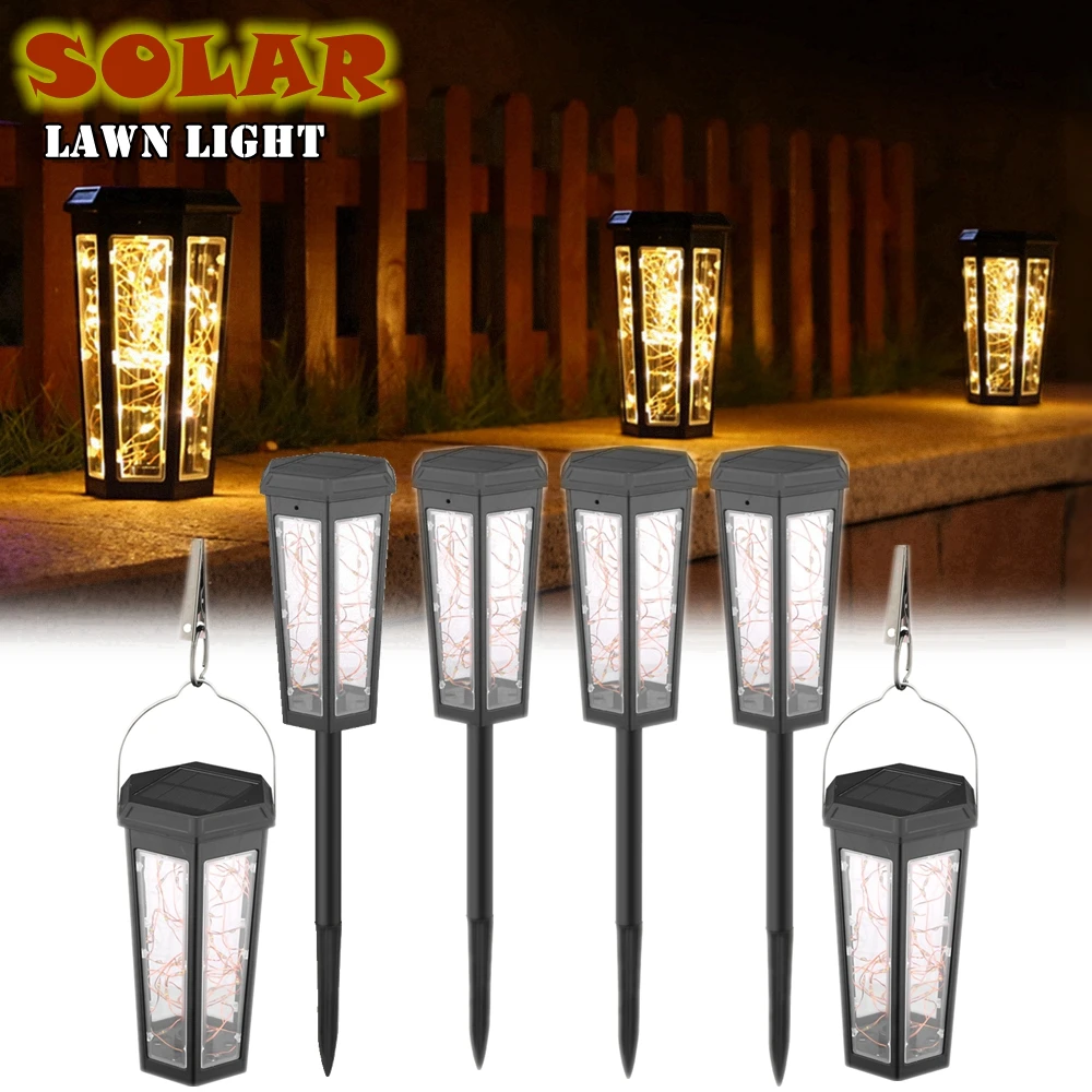

1~4PCS Led Lawn Light Outdoor Waterproof Garden Decor Lamp Solar Pathway Hanging Lights Yard Landscape Night Lights Floor Lamp