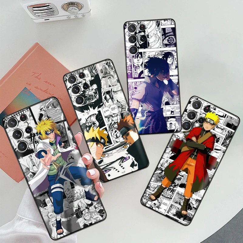 

Japan NARUTO Phone Case For Samsung Galaxy S22 S21 S20 Ultra FE 5G S22 S10 10E S9 Plus Black Soft Silicone Cover Coque Carcasa