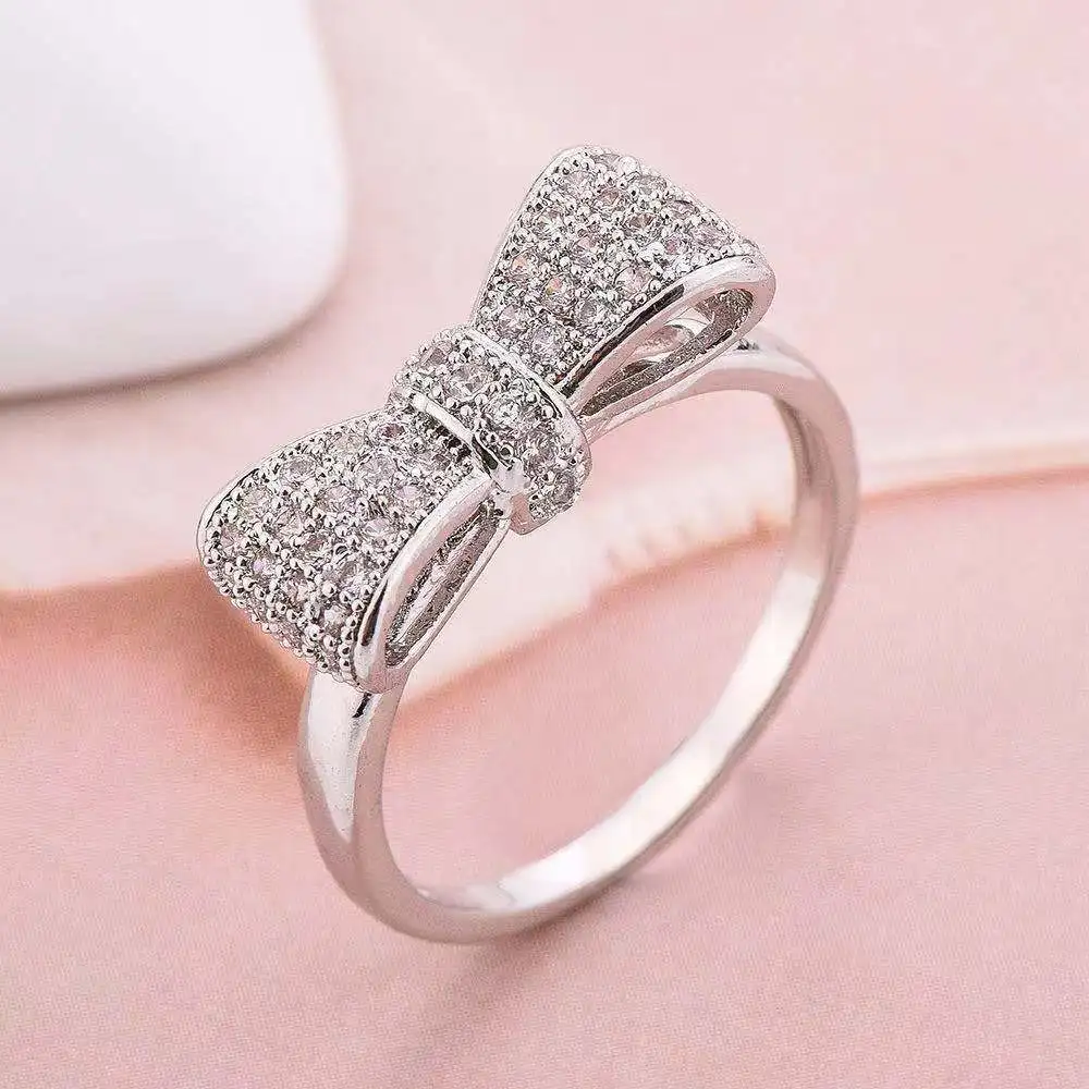 

2022 Trend Cute Bow Knot Rings for Women Jewelry Wholesale rings