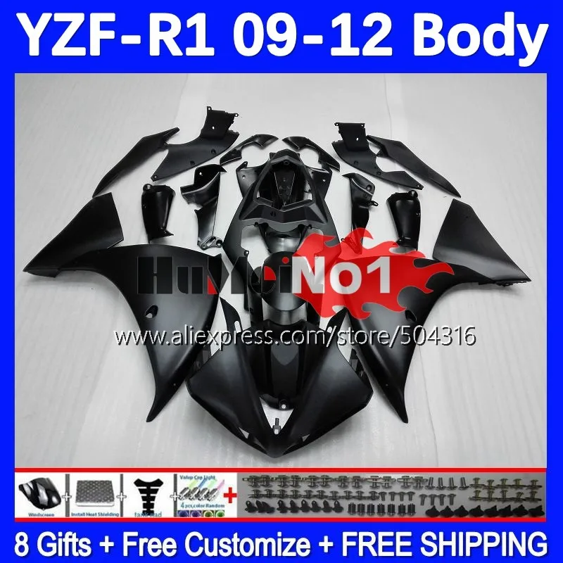 

Body For YAMAHA YZF-R1 YZF 1000 CC R1 R 1 163MC.4 flat black YZF1000 YZFR1 09 10 11 12 YZF-1000 2009 2010 2011 2012 Fairings