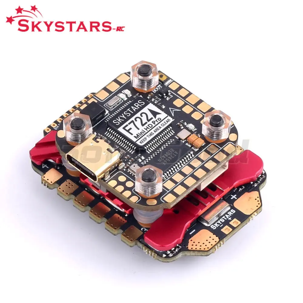 

SKYSTARS F722FC AM32 55A 4 в 1 ESC MINI 20 × 20 мм Stack 3-6S Baro Встроенный OSD Полная Цветовая стандартная поддержка DJI RC FPV гоночный Дрон