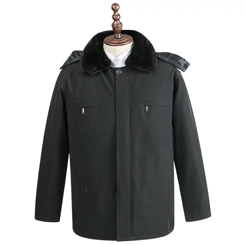 Mens Coat Sheep Fur Jacket Wool Cotton-padded Jacket Thickened Northeast Whole Leather Cotton-padded Overcoat