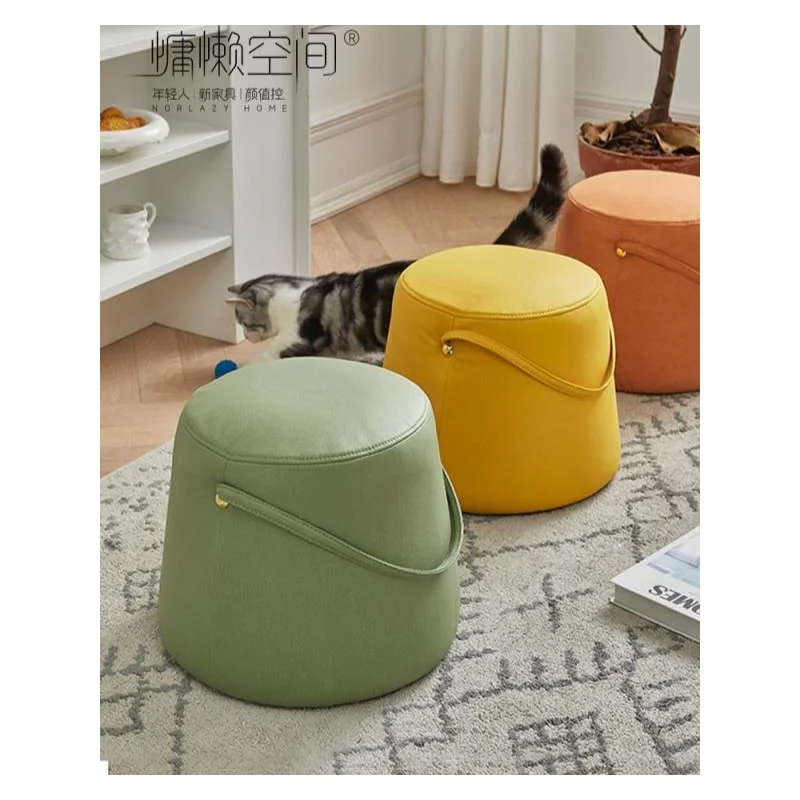 

Nordic Minimalist Living Room Sofa Stool Modern Creative Small Unit Low Internet Red Round Shoe Multi Color