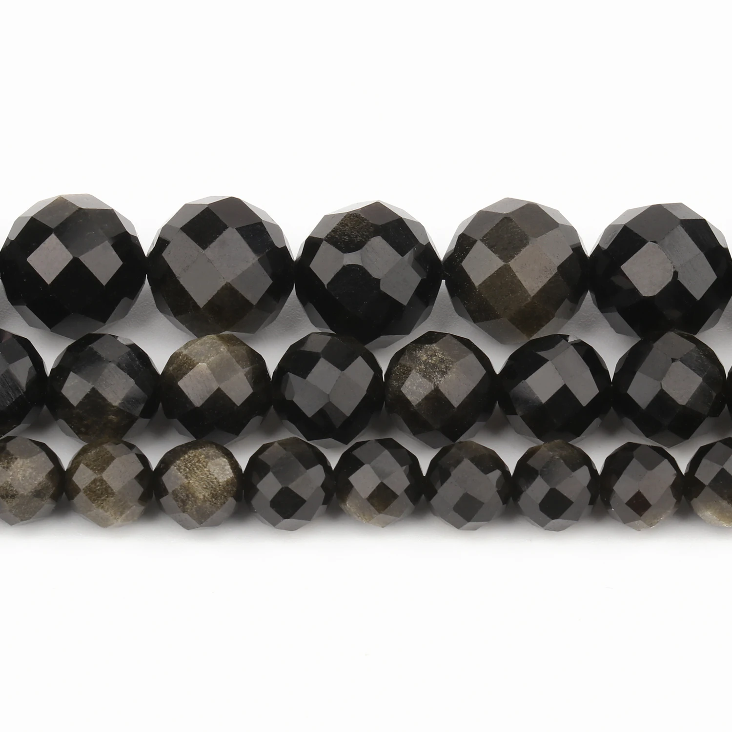 Оптовая продажа 6 мм 8 10 Ограненный ААА натуральный Золотой обсидиановый