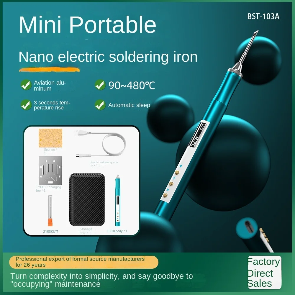 

Aviation aluminum smart soldering iron portable mini USB soldering station high power constant temperature nano PID welding