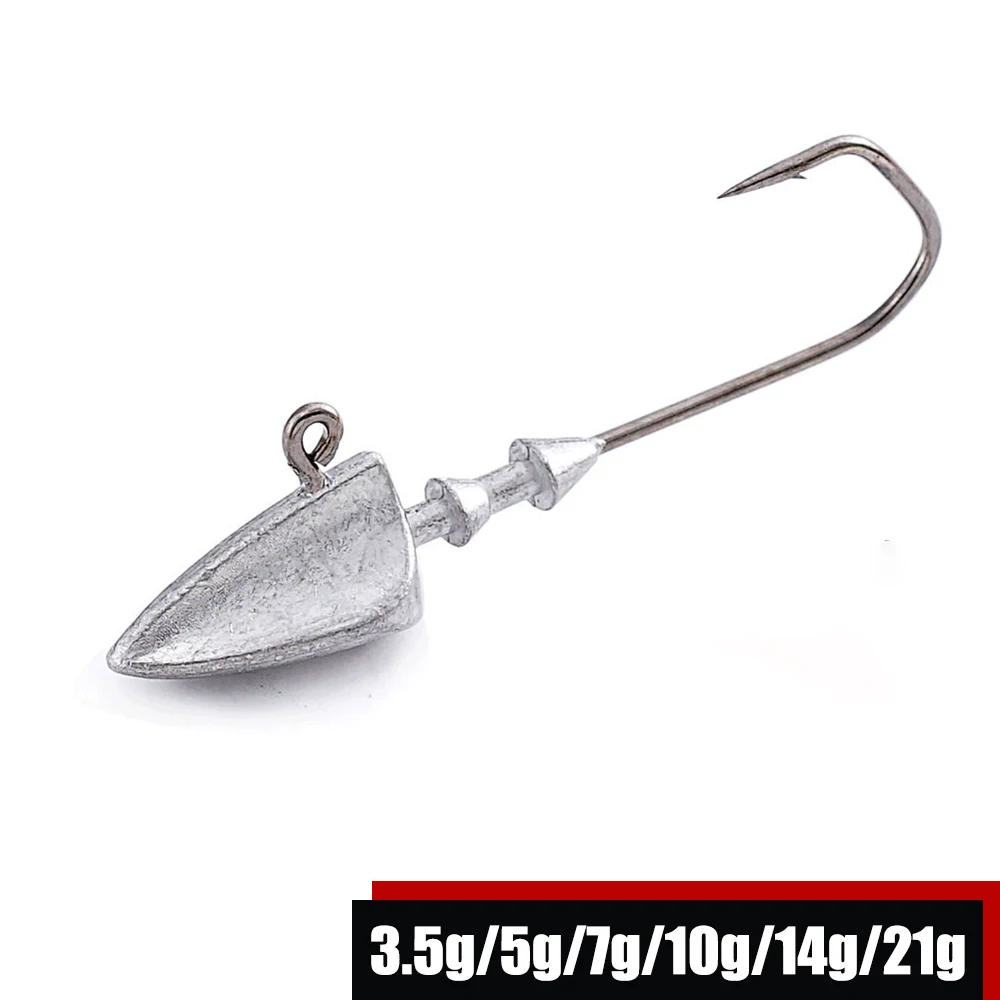 

Lead Jighead Fishhooks 3.5g/5g/7g/10g/14g/21g Jig Fish Head Barbed Hook For Worm Soft Lure Saltwater Fishing Accessories